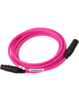 Custom Color 3 Pin XLR Cable - Pink, Front View: Cinema & Video Production Sound Tools