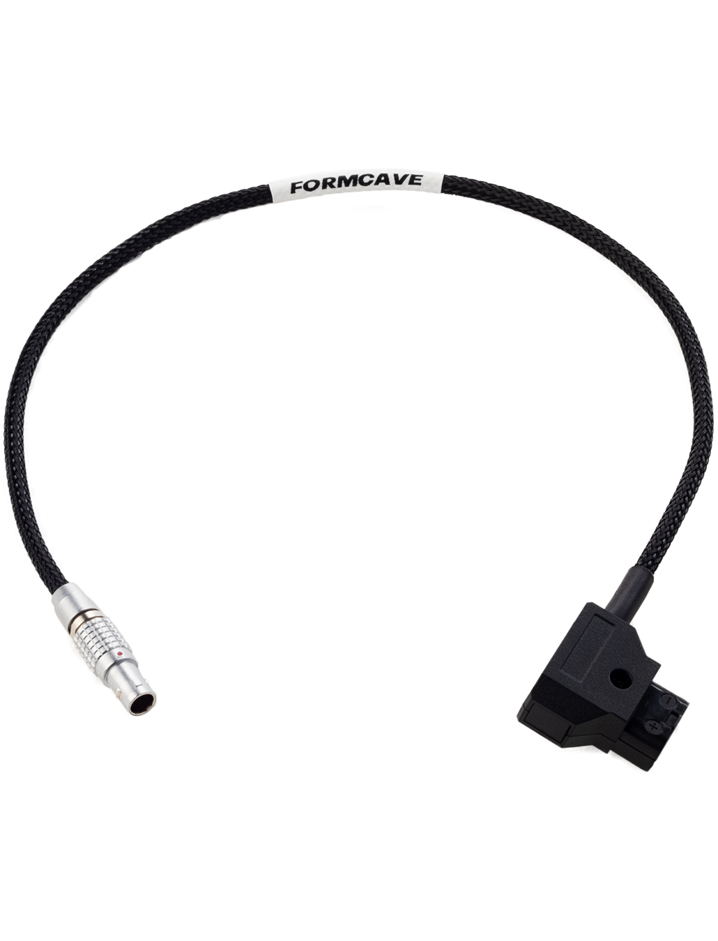 Custom Color Lemo & D-tap 2 Pin Power Cable - Black, Front View: Cinema & Video Production Tools