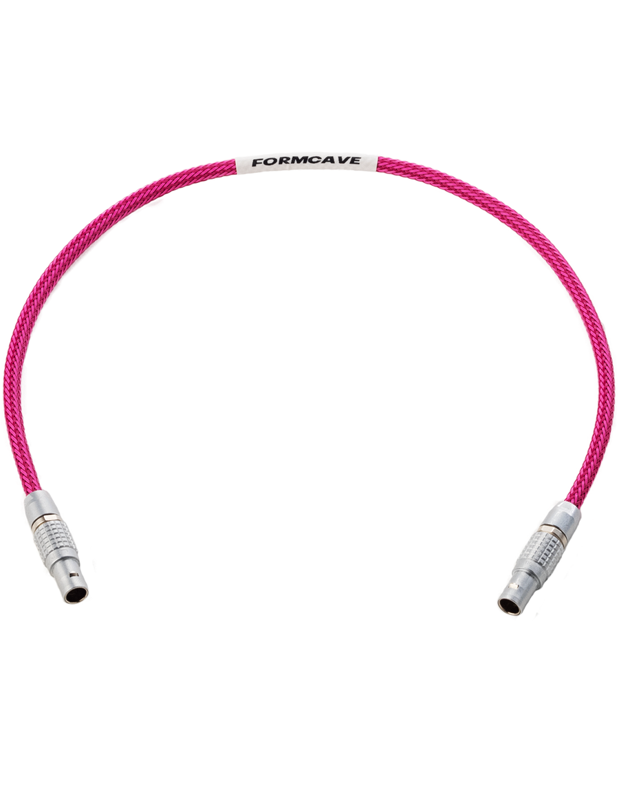Custom Color Lemo 2 Pin Power Cable - Pink, Front View: Cinema & Video Production Tools