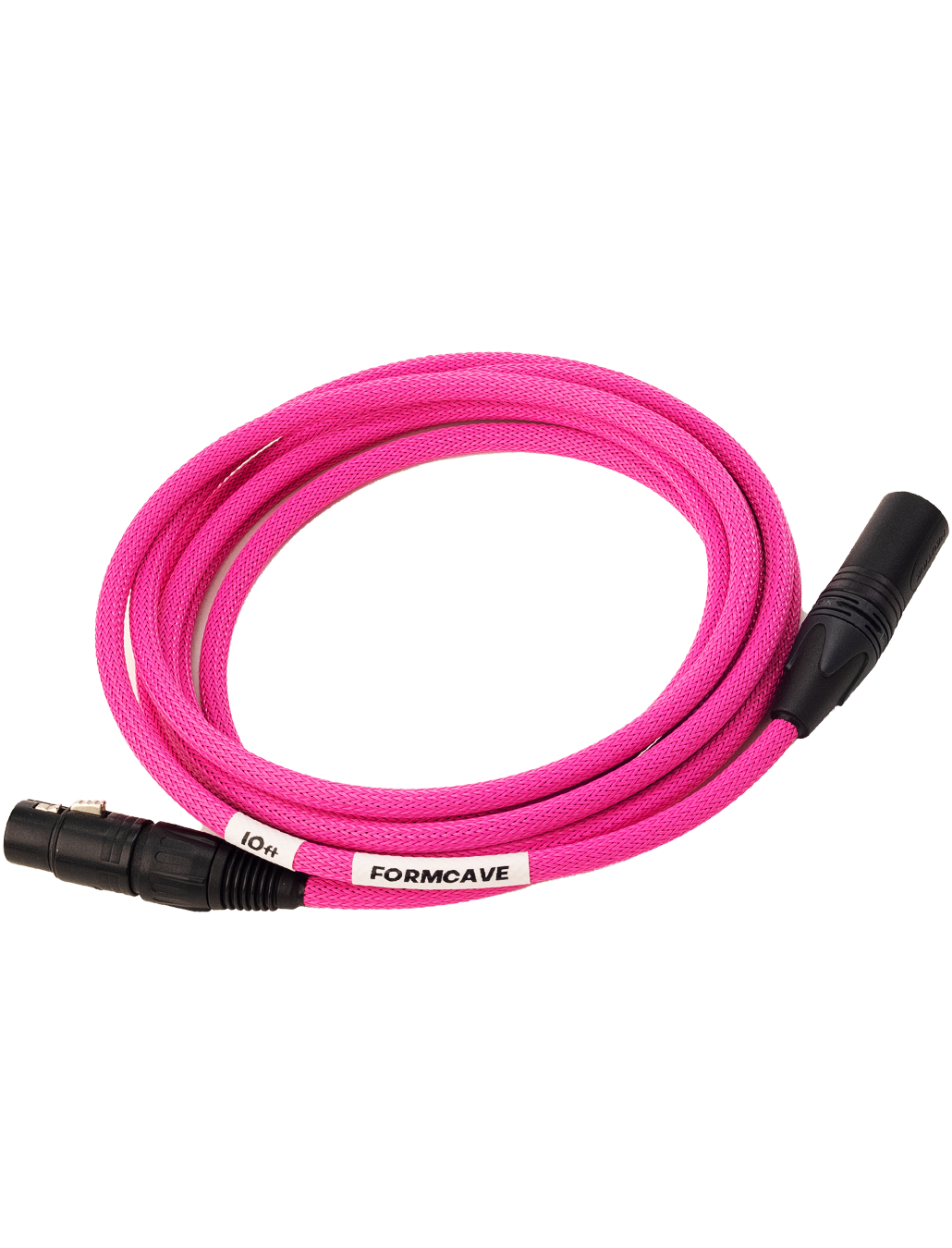 Custom Color 3 Pin XLR Cable - Pink, Front View: Cinema & Video Production Sound Tools