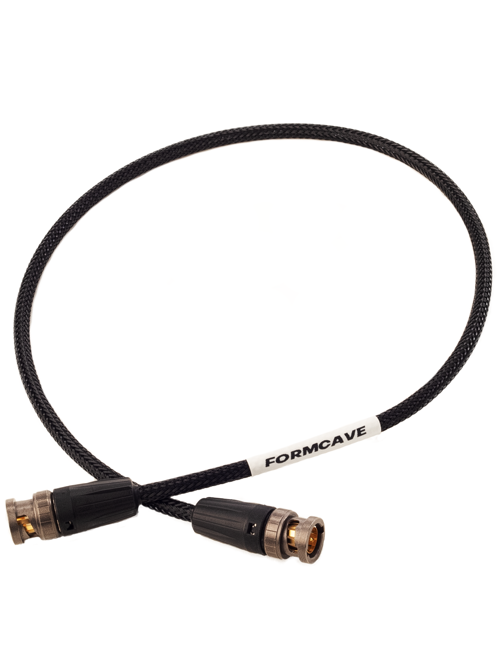 Custom Color 12G SDI Cable - Black, Front View: Cinema & Video Production Tools